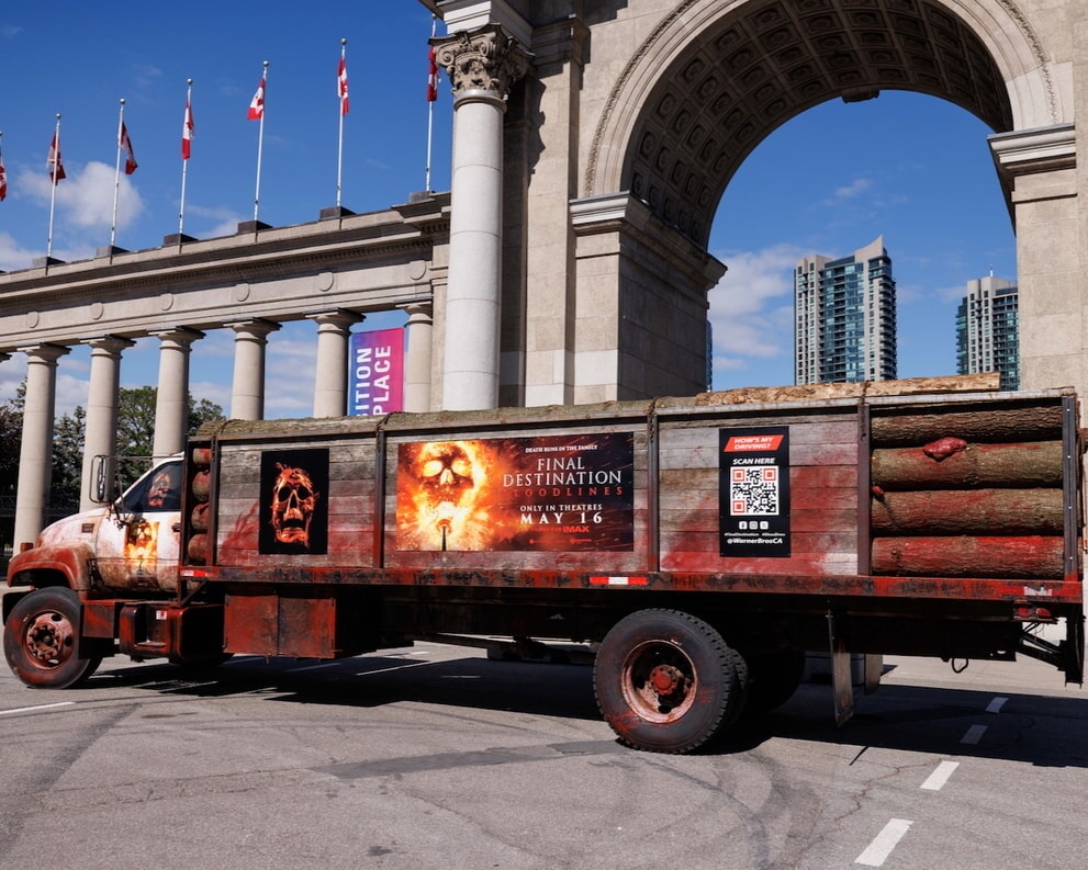 BUCKLE UP! FINAL DESTINATION’S ICONIC LOG TRUCK HITS CANADIAN HIGHWAYS